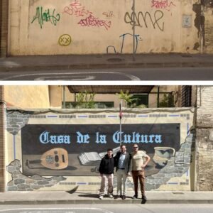 Nuevos murales recrean la muralla histórica de Monzón